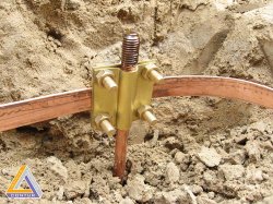 Хрестоподібний затискач, латунь, заземлювач/полоса, Galmar